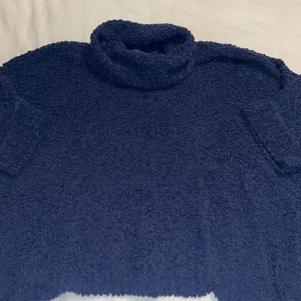 Navy Cowl Neck Sweater